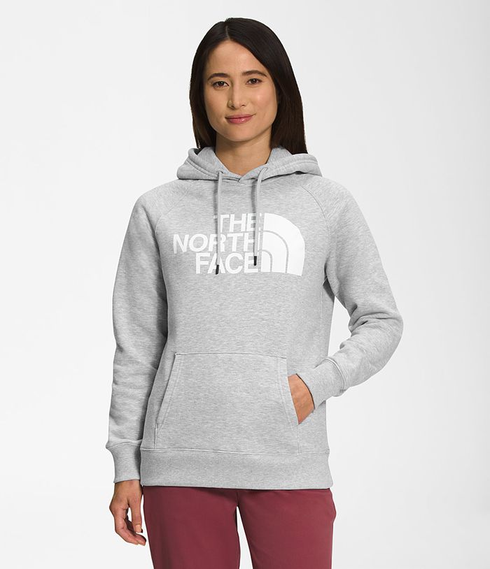 The North Face Womens Hoodie Half Dome Pullover 107SGMRWI - Light Grey